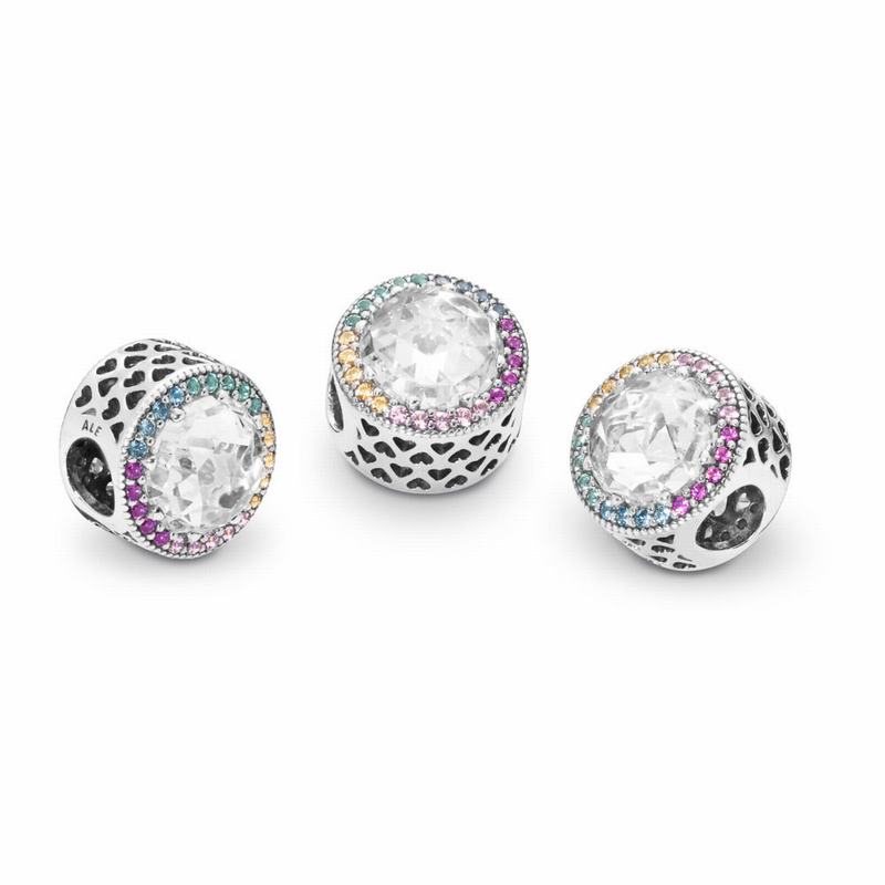 Talismane Pandora Multi-color Radiant Inima Argint/Albastri (zj36EWDM)